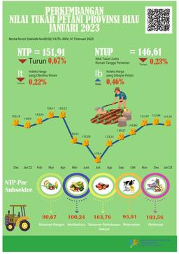 Perkembangan Nilai Tukar Petani Provinsi Riau Januari 2023